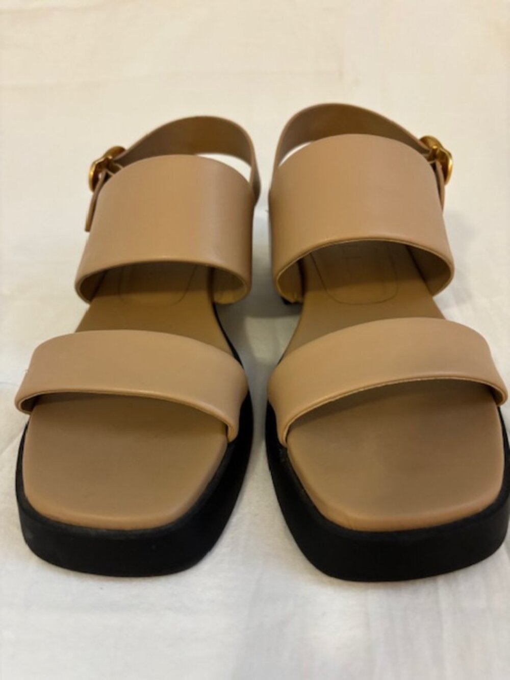 Aerosoles Dove Nude Block Heel Dual Strap Sandal Size 8.5M - Picture 2 of 11